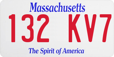 MA license plate 132KV7