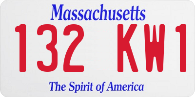 MA license plate 132KW1