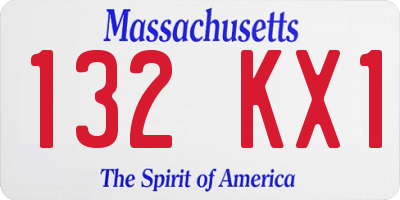 MA license plate 132KX1