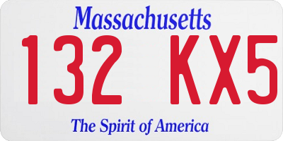 MA license plate 132KX5