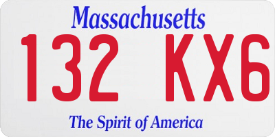 MA license plate 132KX6