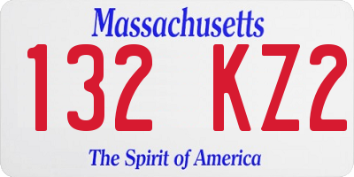 MA license plate 132KZ2