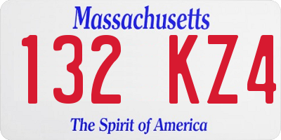 MA license plate 132KZ4