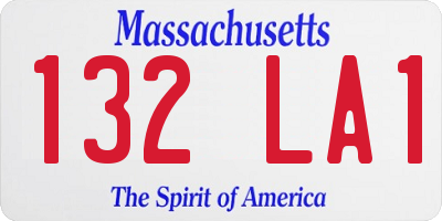MA license plate 132LA1