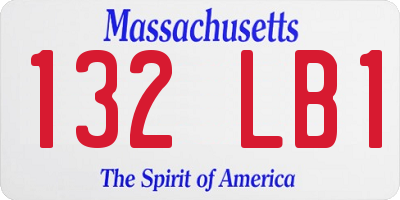 MA license plate 132LB1