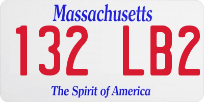 MA license plate 132LB2