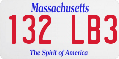 MA license plate 132LB3
