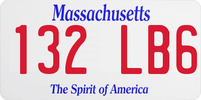 MA license plate 132LB6