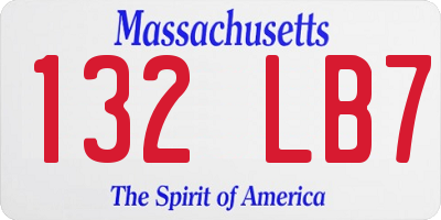 MA license plate 132LB7