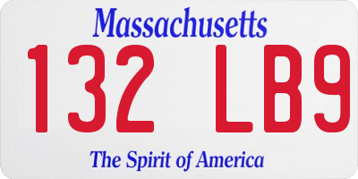 MA license plate 132LB9