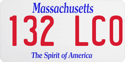 MA license plate 132LC0