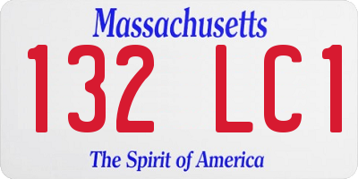 MA license plate 132LC1