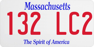 MA license plate 132LC2