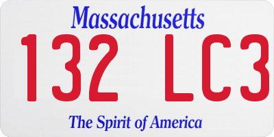 MA license plate 132LC3