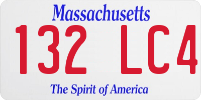 MA license plate 132LC4