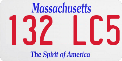 MA license plate 132LC5