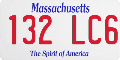 MA license plate 132LC6