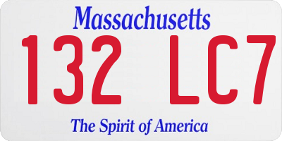 MA license plate 132LC7