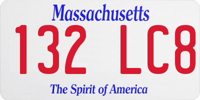 MA license plate 132LC8