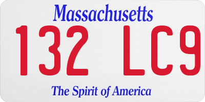 MA license plate 132LC9