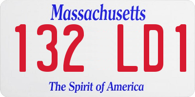 MA license plate 132LD1