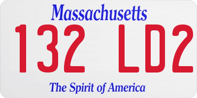 MA license plate 132LD2
