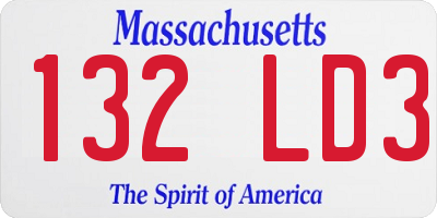 MA license plate 132LD3
