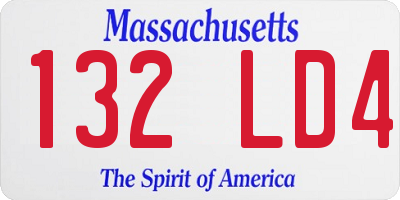 MA license plate 132LD4