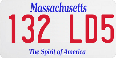 MA license plate 132LD5