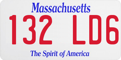 MA license plate 132LD6