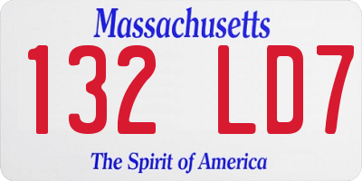 MA license plate 132LD7