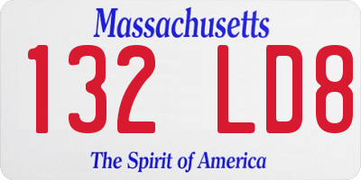 MA license plate 132LD8