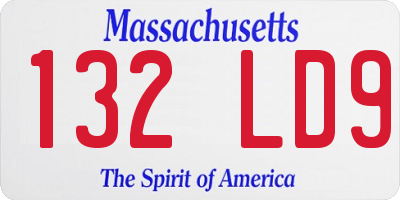 MA license plate 132LD9