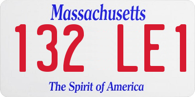 MA license plate 132LE1