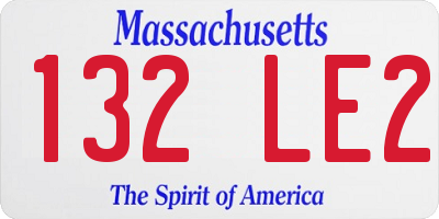 MA license plate 132LE2
