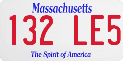 MA license plate 132LE5