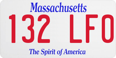 MA license plate 132LF0