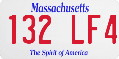 MA license plate 132LF4