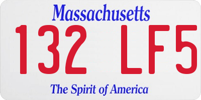 MA license plate 132LF5