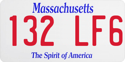MA license plate 132LF6