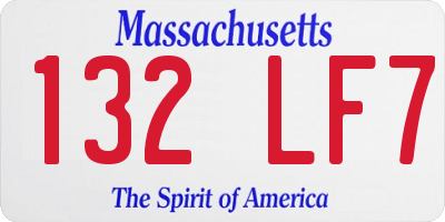 MA license plate 132LF7