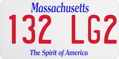 MA license plate 132LG2