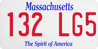 MA license plate 132LG5