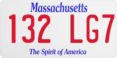 MA license plate 132LG7