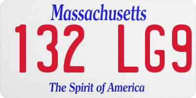 MA license plate 132LG9