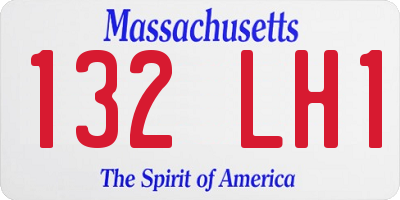 MA license plate 132LH1