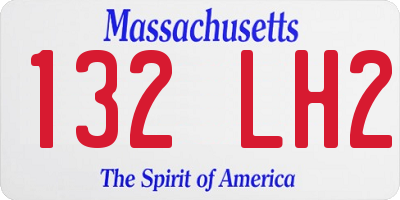 MA license plate 132LH2