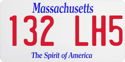 MA license plate 132LH5