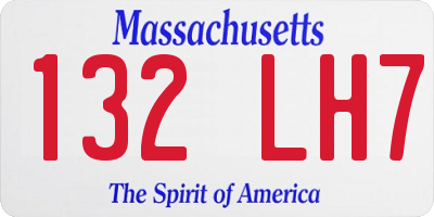 MA license plate 132LH7