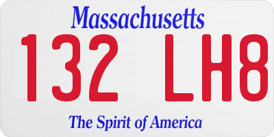 MA license plate 132LH8